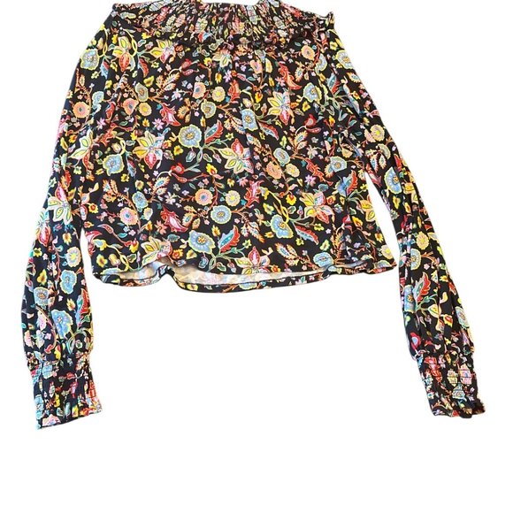 Boden Womens Floral Patterned Long Sleeve Blouse UK 14 US 10 Black Multicolor Sm - Picture 5 of 5